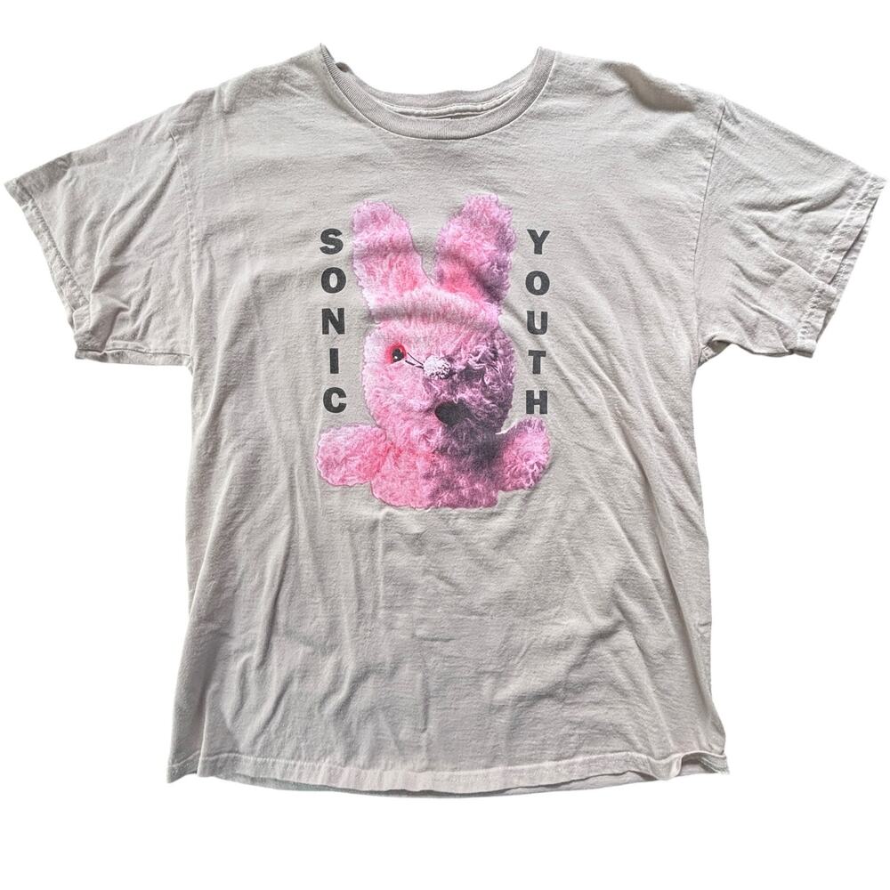 GRAY SONIC YOUTH BUNNY T SHIRT SIZE LARGE